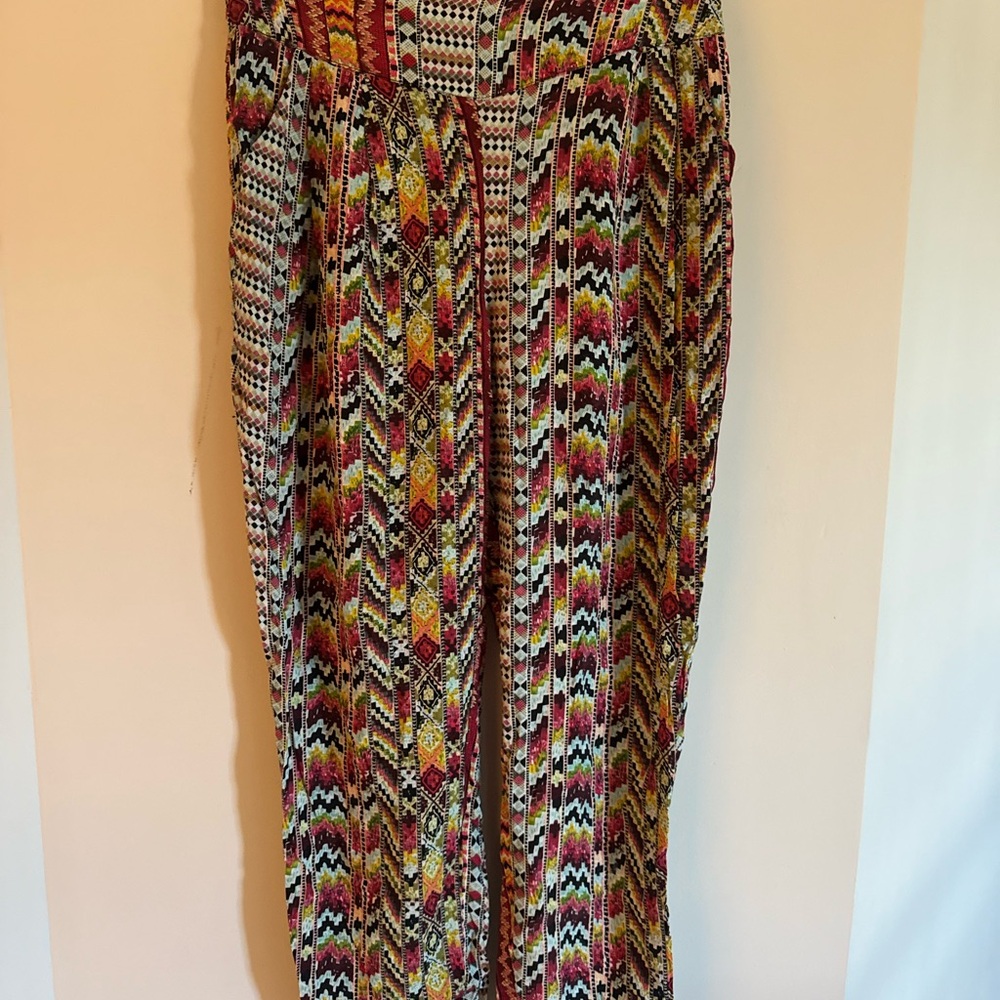 Colorful Geometric Patterned Pants - Size M